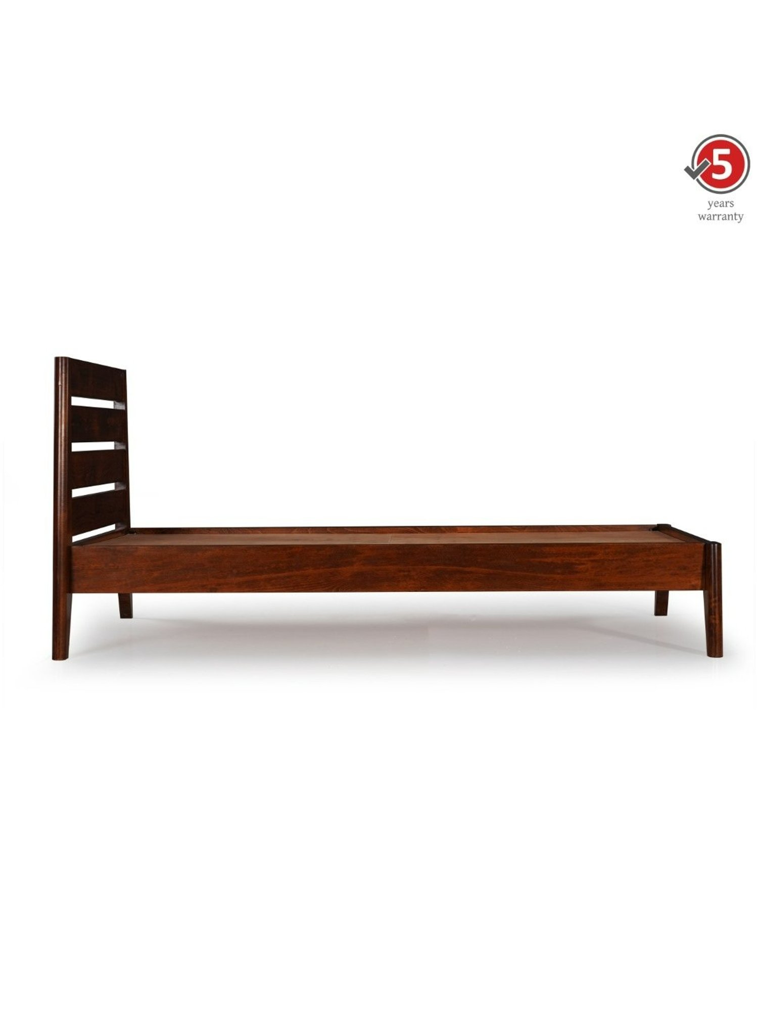 Pure Leed Solid Wood Single Bed In Brown Colour
