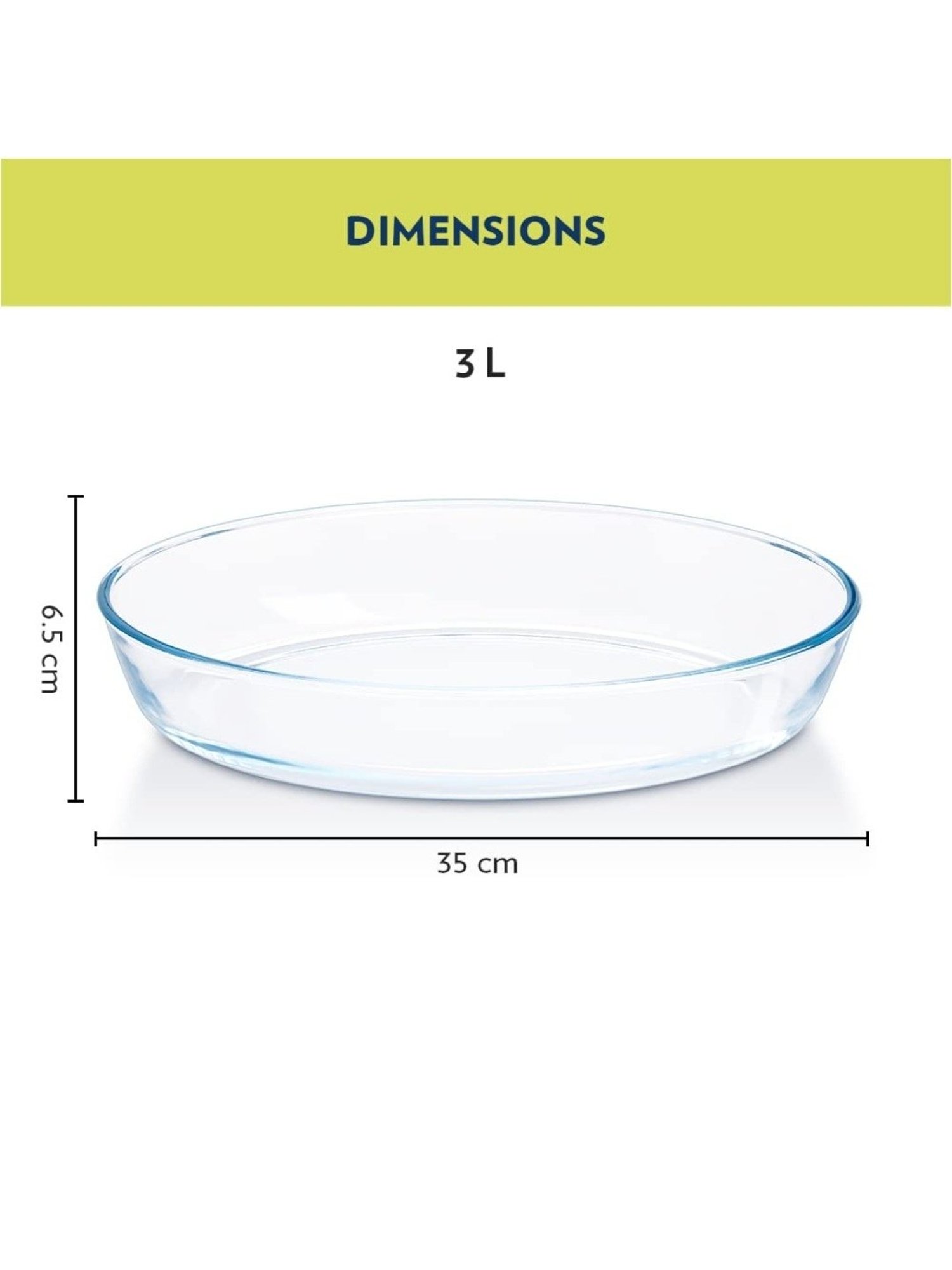 ?Borosil ?Transparent Glass Baking Dish (3000 ML)