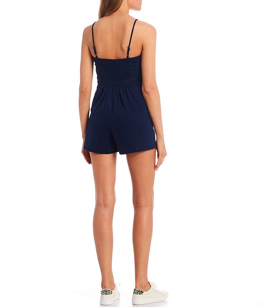 Copper Key Button Front Romper