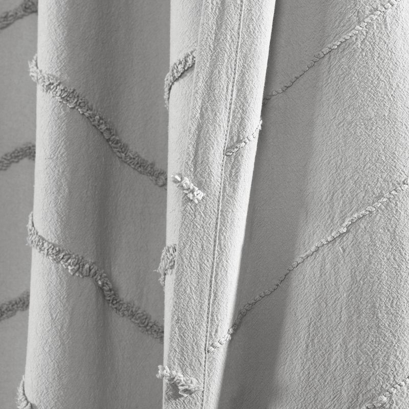 Chenille Chevron Shower Curtain Light Gray - Lush Décor