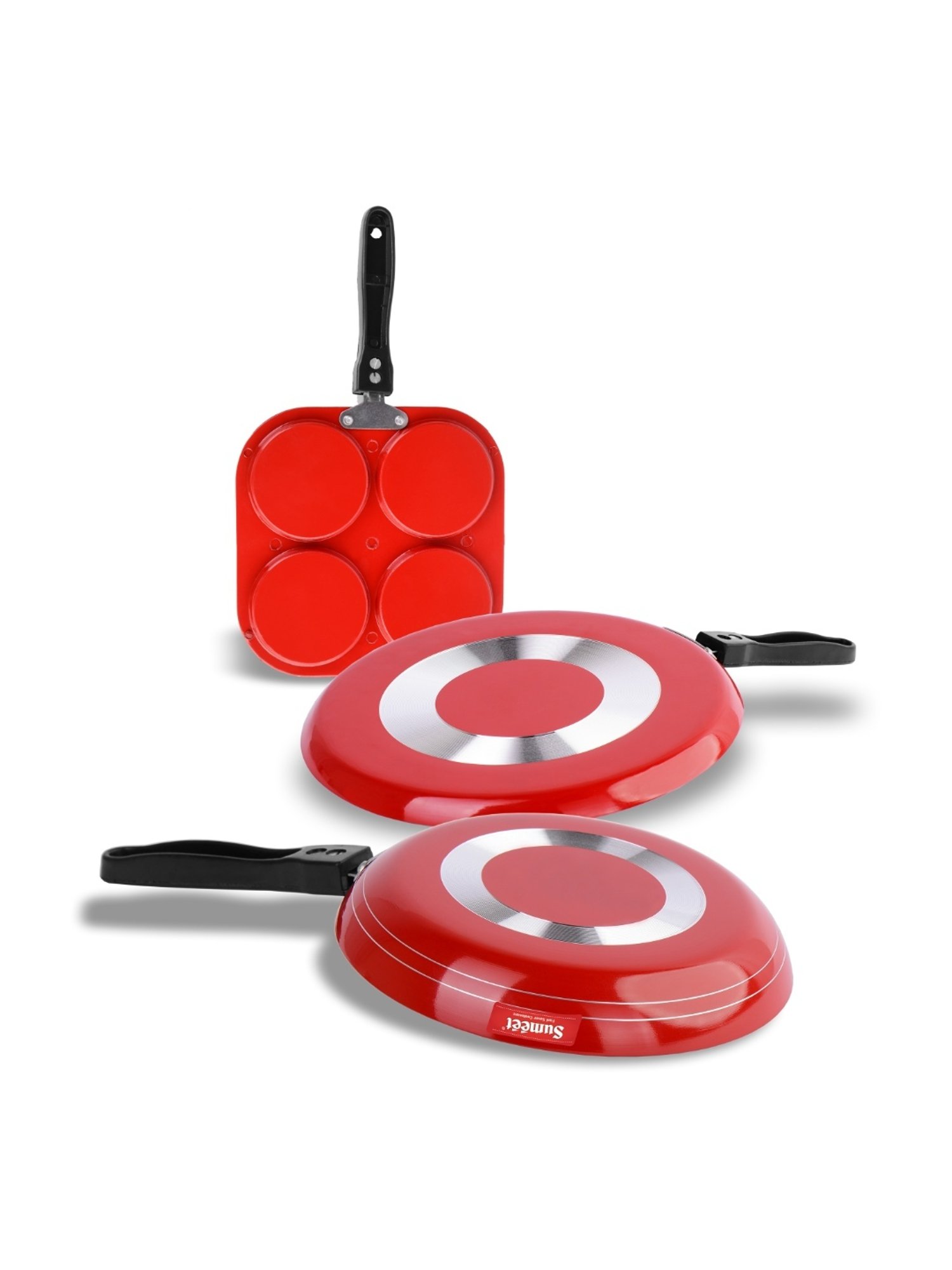 Sumeet NonStick 3pc Combo Set of 2.6mm Thick(Dosa Tawa+Mini Multi Snack Maker+Tapper pan)