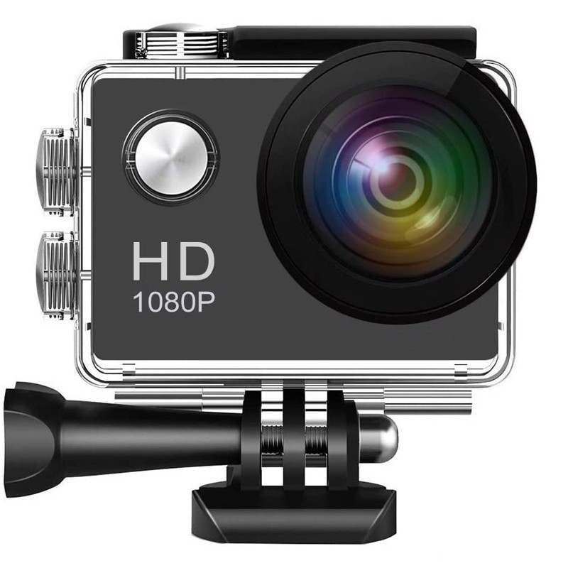 Action Camera, 720P 2 Inch LCD Screen, Waterproof Sports Cam 90 Degree Wide Angle Lens, 30m Outdoor Sports Camera DV Camcorder