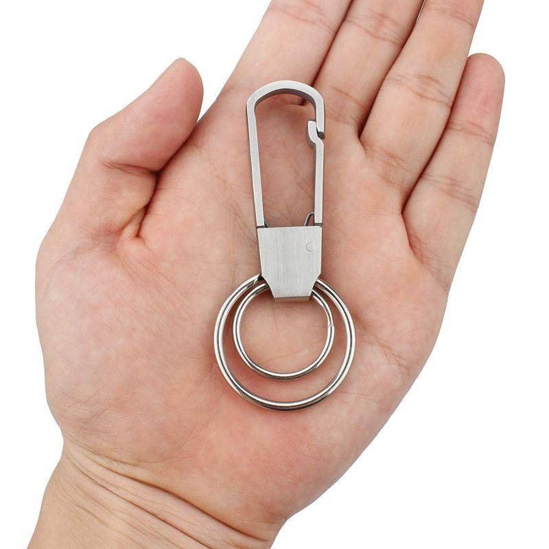 Keychain, Wisdompro 2 Pack Heavy Duty Keychain (One 8 Inch Pocket Keychain for Keys & Wallets and One Stainless Steel Key-Clips with Belt Hook)