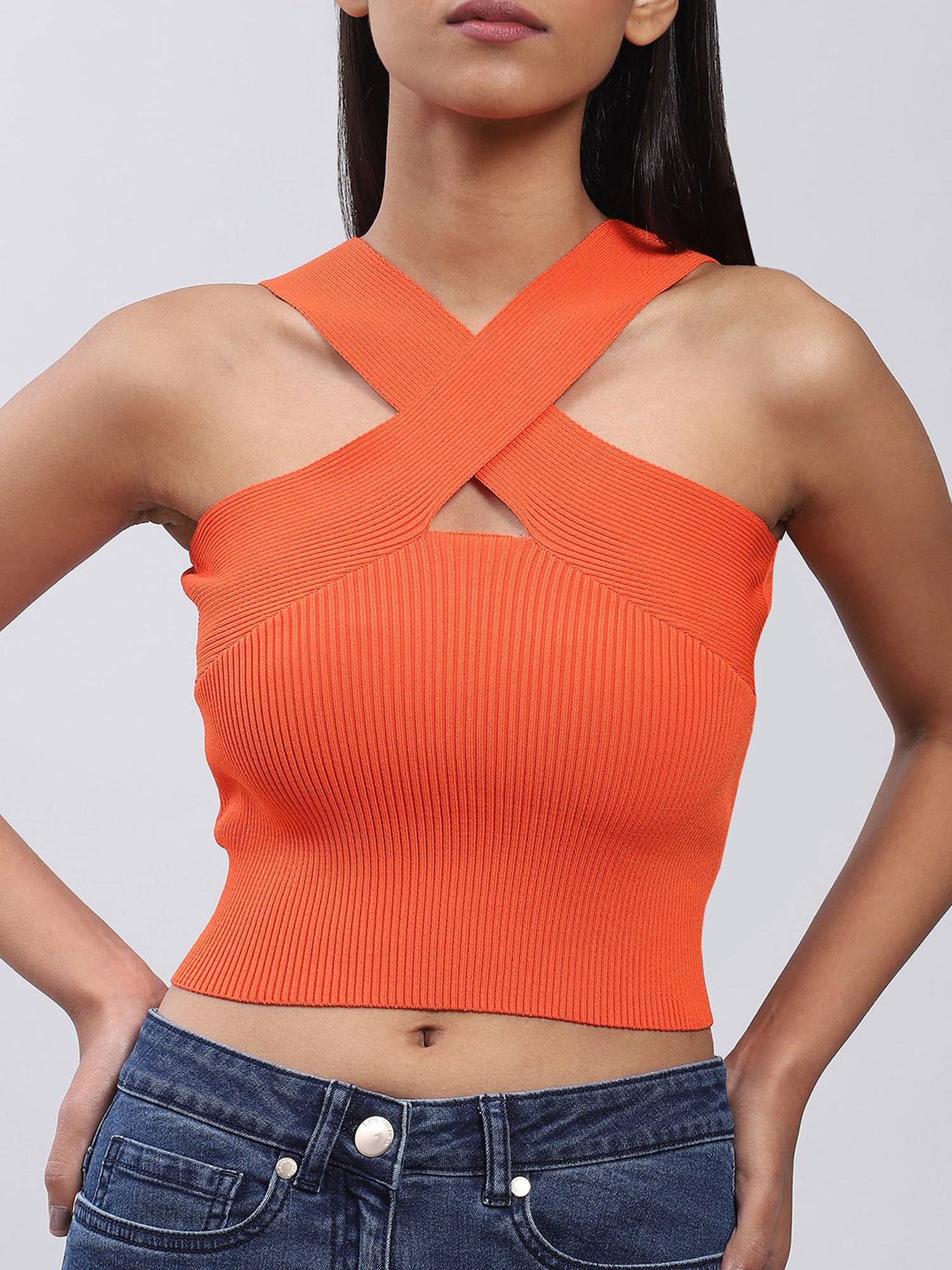 Label Ritu Kumar Orange Crop Top