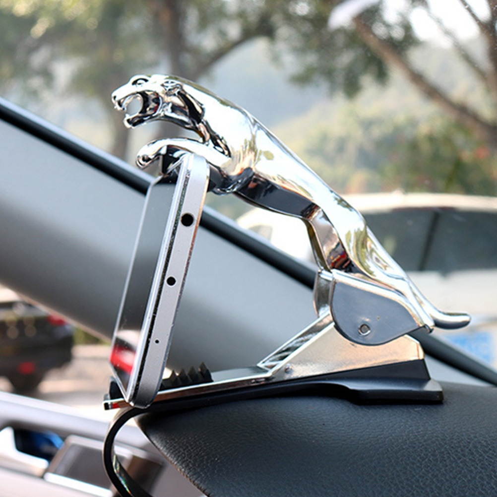 1pc Phone Holder Dashboard Phone Holding Rack Car Leopard Shape Ornament