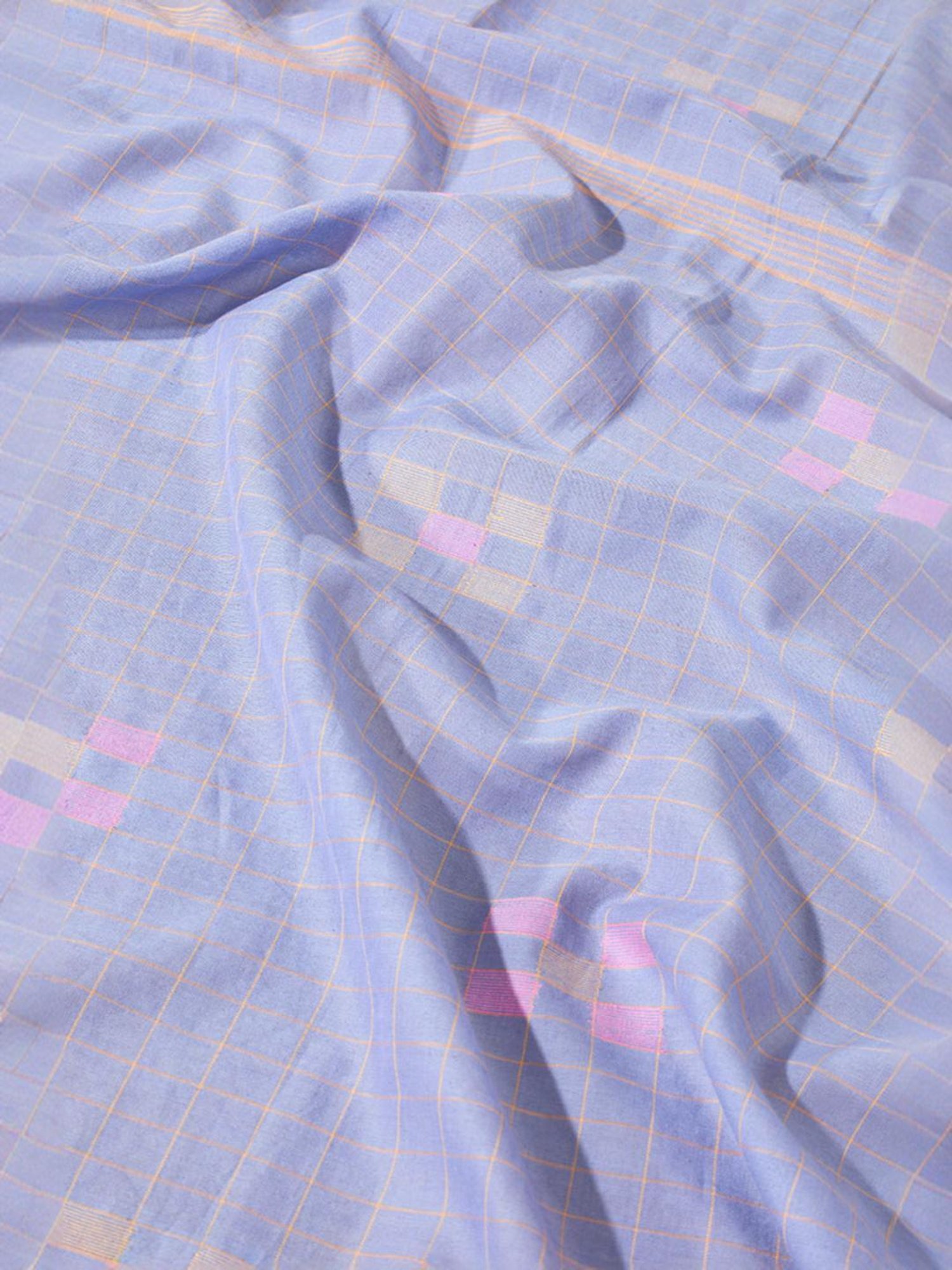 Taneira Purple Cotton Printed Saree With Unstitched Blouse