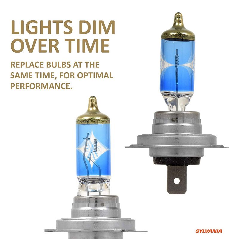 Sylvania H7SZG.PB2 High Performance SilverStar zXe GOLD H7 Halogen Fog Light Bulb HID Attitude and Xenon Fueled, White (2 Pack)