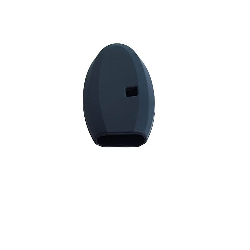 Autotech Silicone Rubber Keyless Entry Shell Case Remote Key Cover fit and Key fob Cover for Nissan Altima Gtr Maxima Murano Rogue 370z 350z Versa Sentra Pathfinder 1 Pair Black+Blue