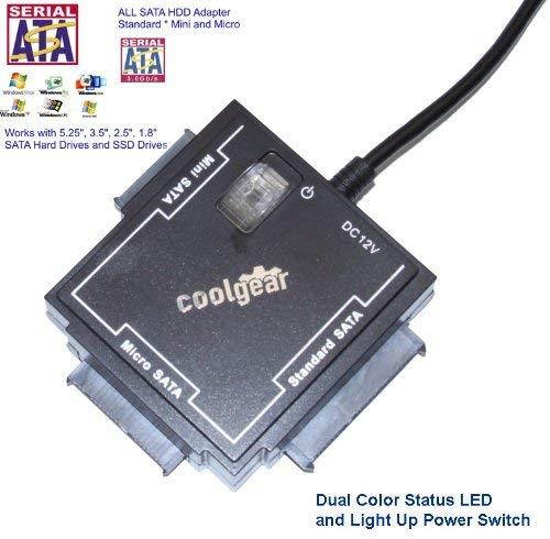Coolgear Universal Sata Drive Adapter for All SATA Drives with Power Adapter