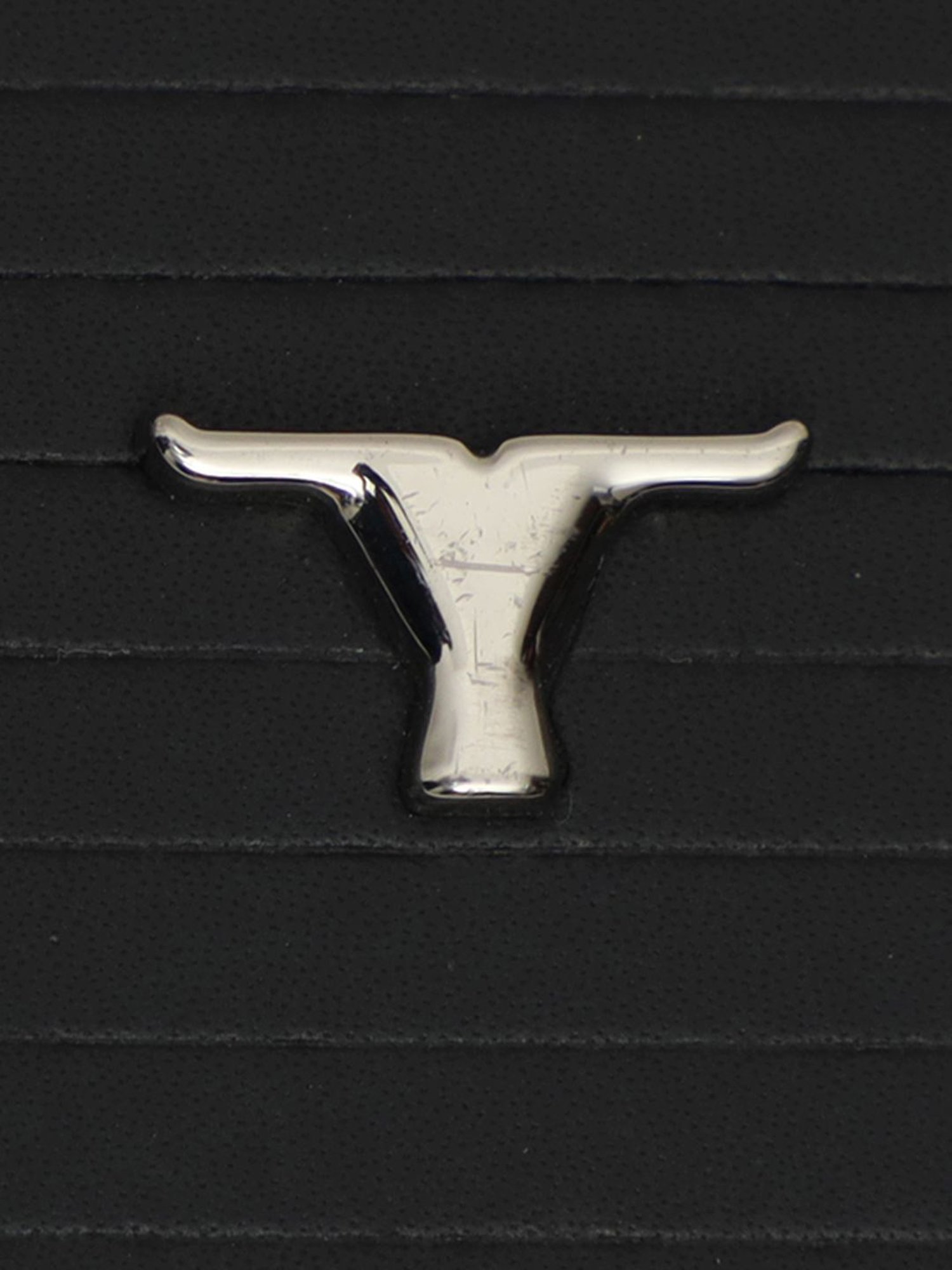 Bulchee Black Leather Textured Waist Belt