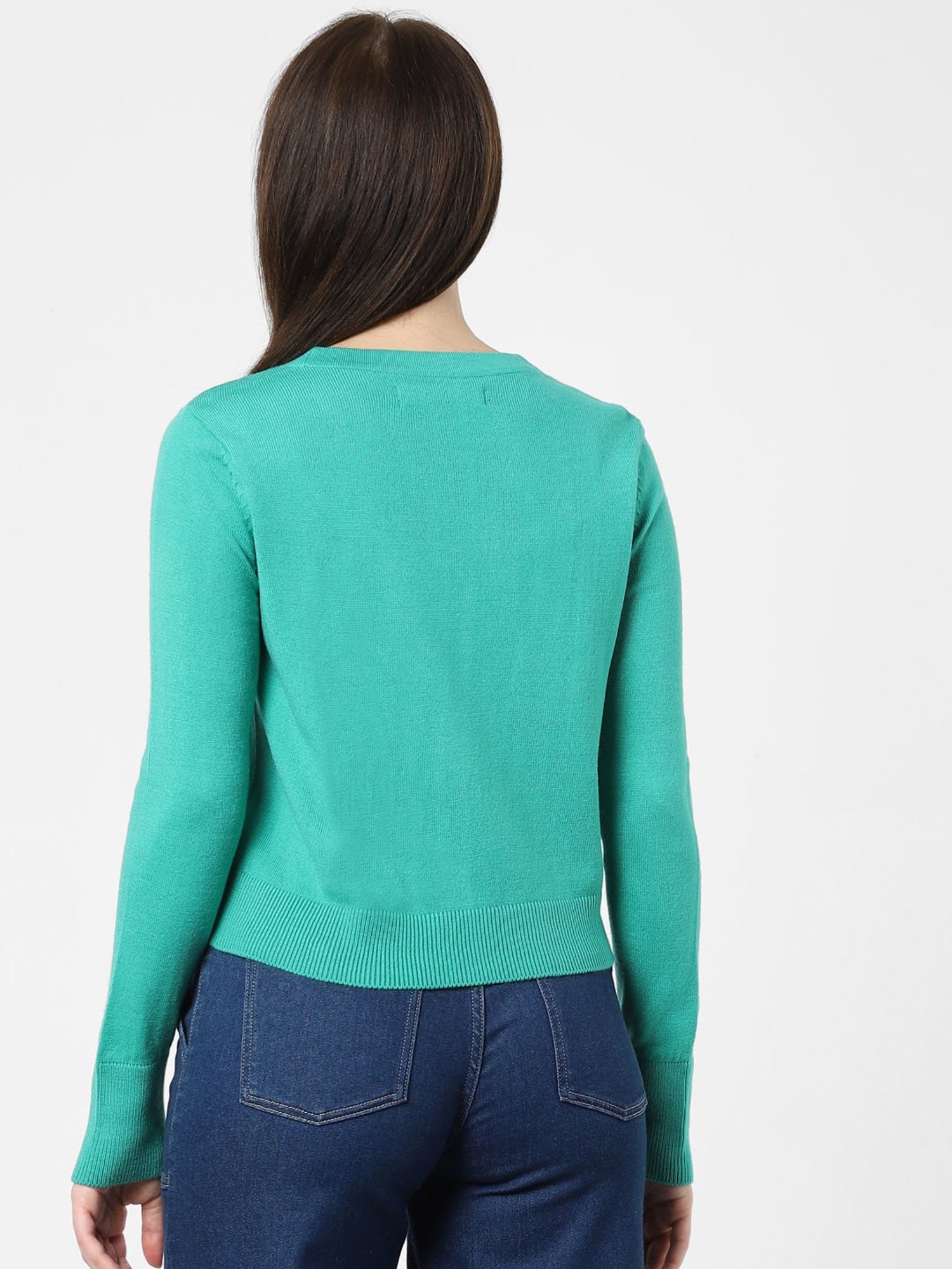 Vero Moda Green Regular Fit Cardigans