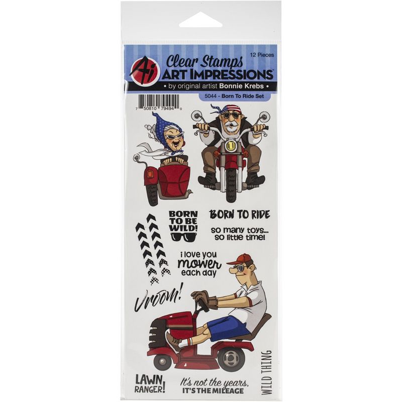 Art Impressions Work & Play Clear Stamps-Born To Ride
