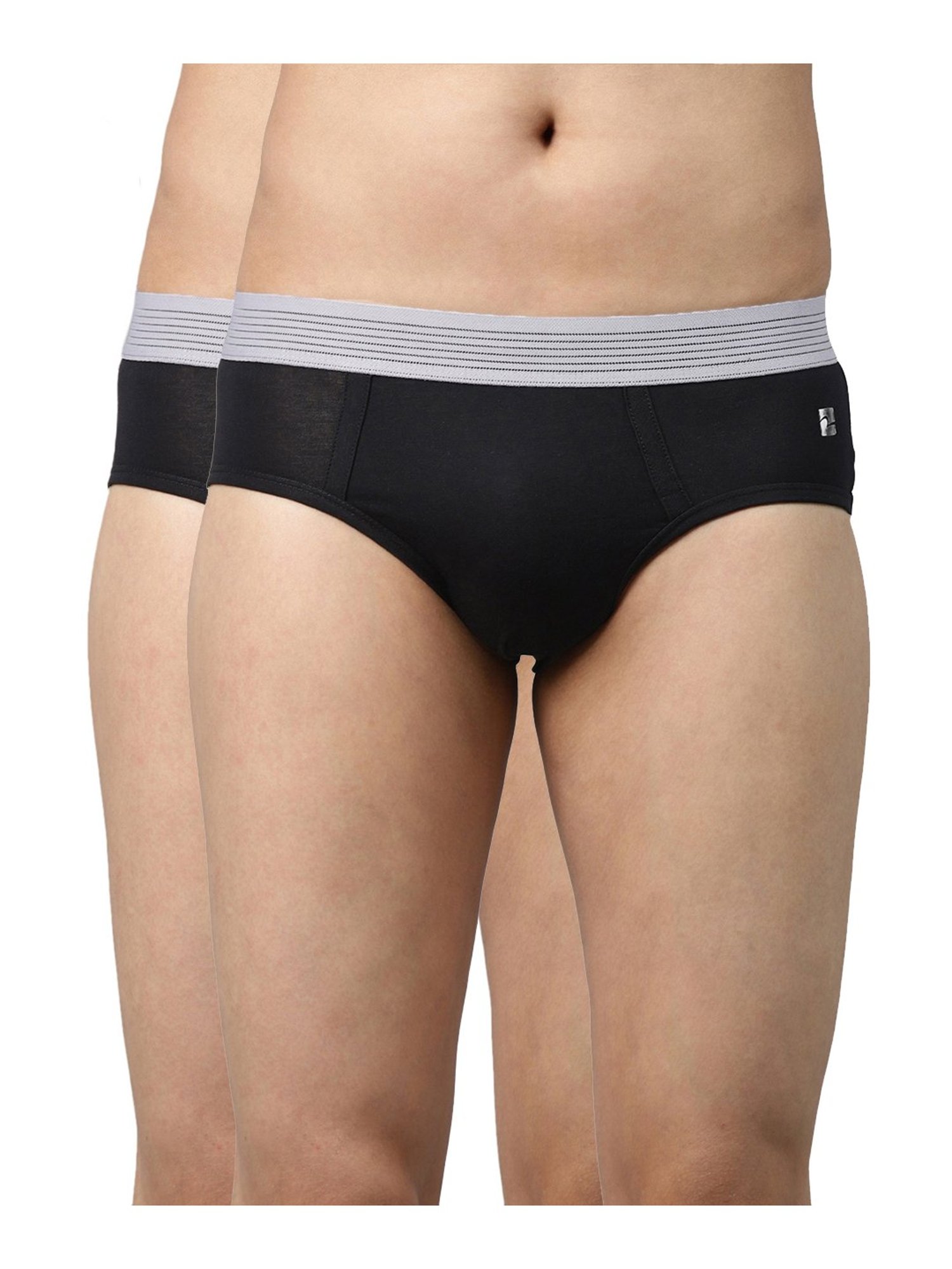 UnderJeans by Spykar Black Briefs - Pack of 2