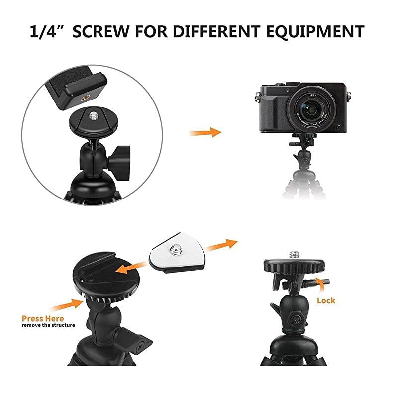 Phone Tripod  Flexible PhoneCamera Tripod Mount Stand Holder with Wireless Remote Shutter and Universal Clip Compatible with iPhone Android Phone Camera and GoPro 2019 Upgraded