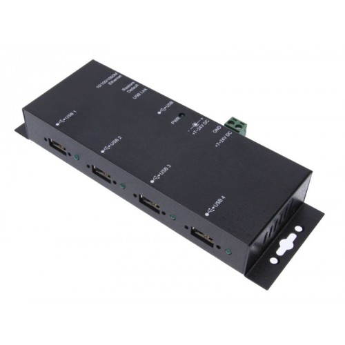 USB 2.0 Over IP Network Industrial 4-Port Hub &ndash; TCP/IP Network
