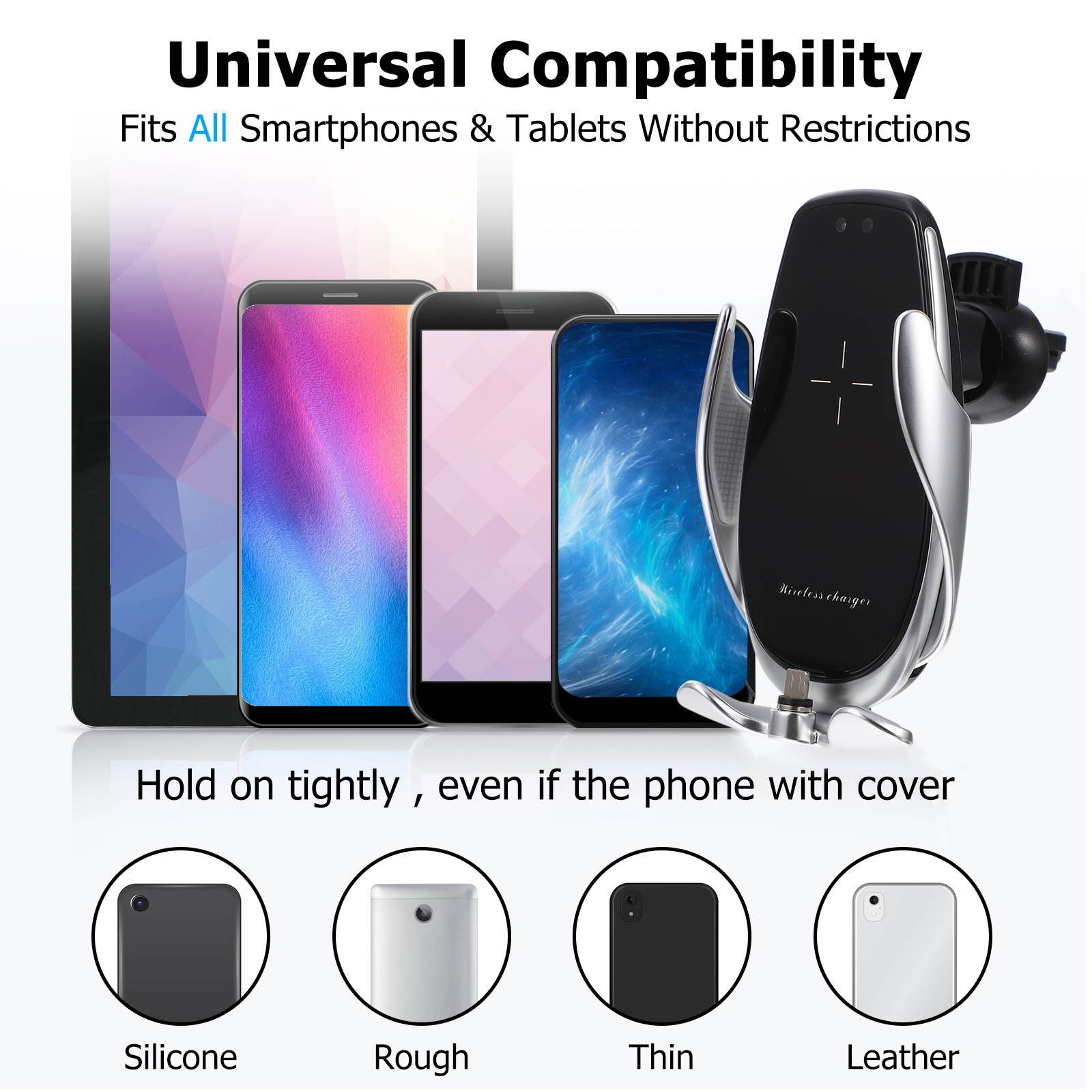 1 Set Car Mounted Phone Stand Wireless Charging Phone Bracket Car Phone Holder