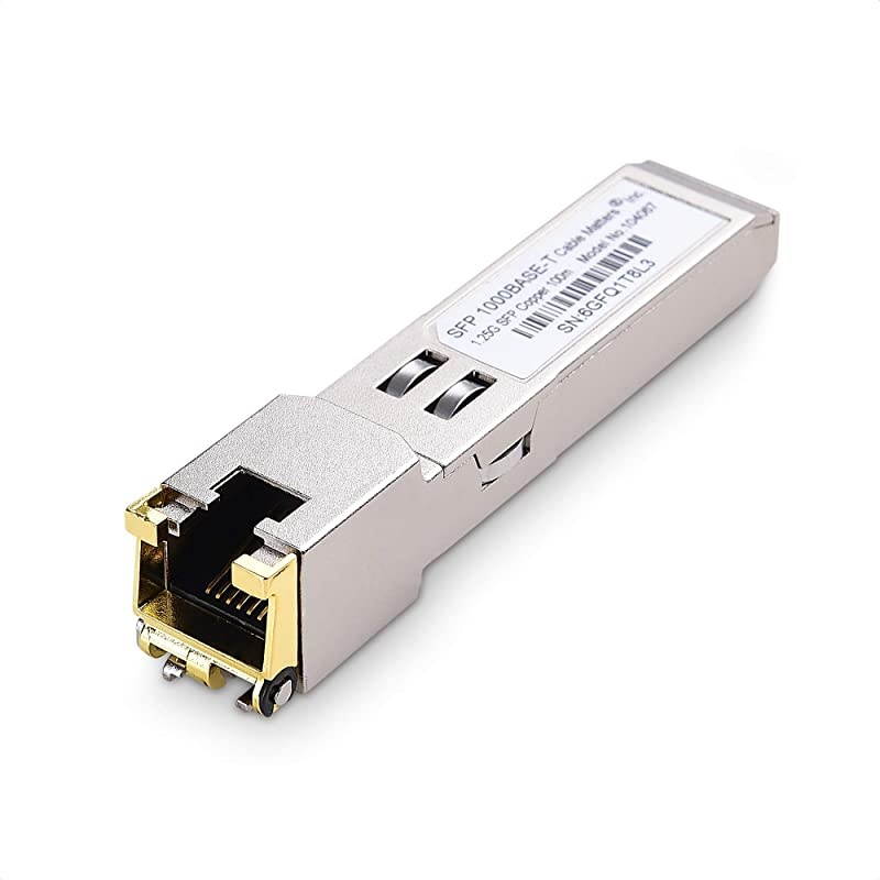 1000BASE-T Gigabit SFP to RJ45 Copper Ethernet Modular Transceiver for Cisco, Ubiquiti, TP-Link, Huawei, Mikrotik, Netgear, and Supermicro Equipment
