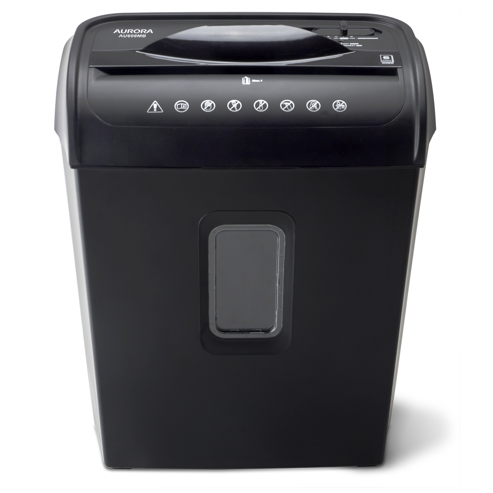 Aurora AU608MB High-Security 6-Sheet Micro-Cut Paper Credit Card Shredder with 3.5-gallon Wastebasket, 4-Minute Continuous Running Time, Security Level P-4