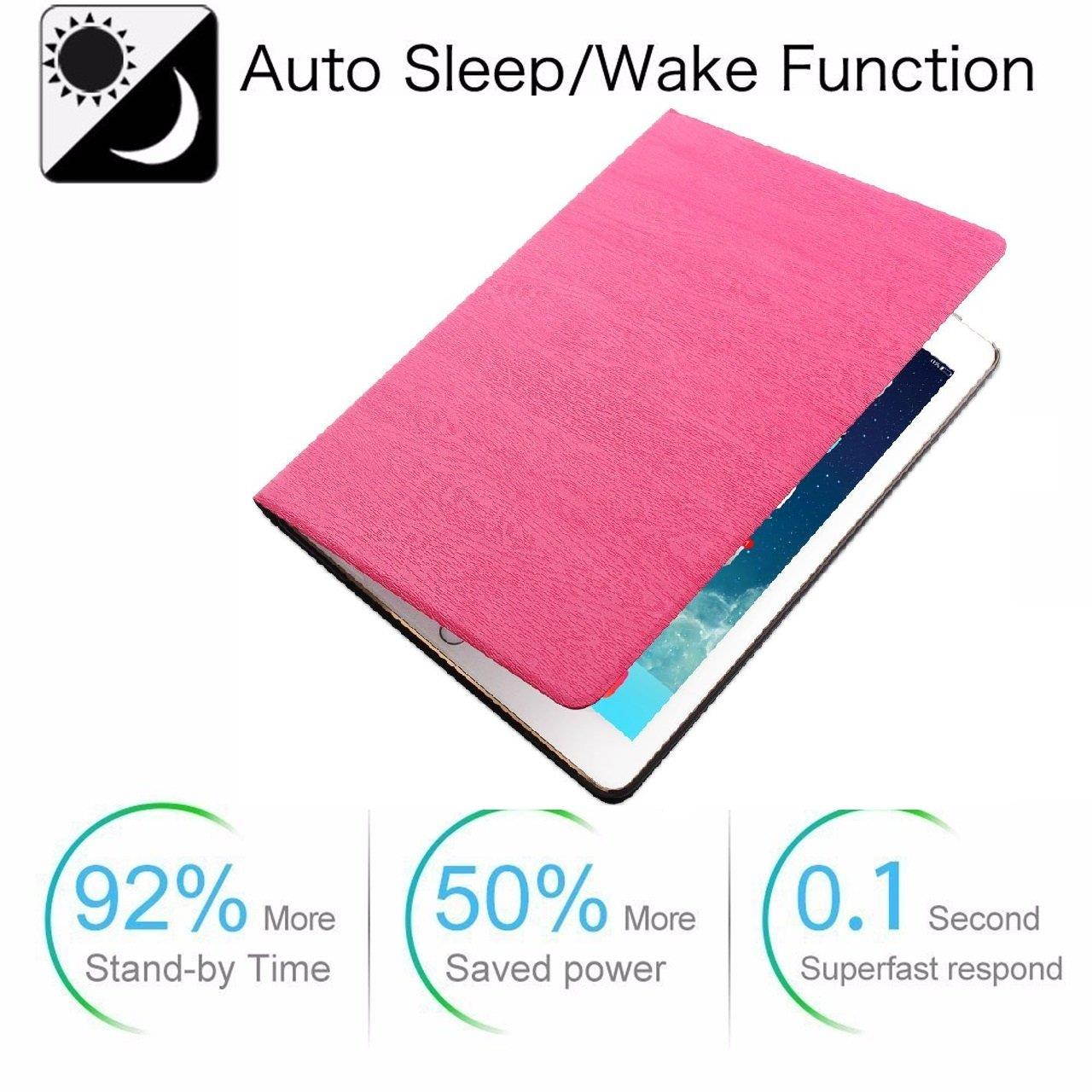 iPad Pro 9.7 2016 Case Premium Shock Proof Ultra Slim Fit Smart Folio Protective DuraSafe Cover Auto Sleep/Wake, Multi-Angle Stand, Lightweight for Apple iPad Pro 9.7 Inch(A1673,A1674,A1675)-Rose Pink