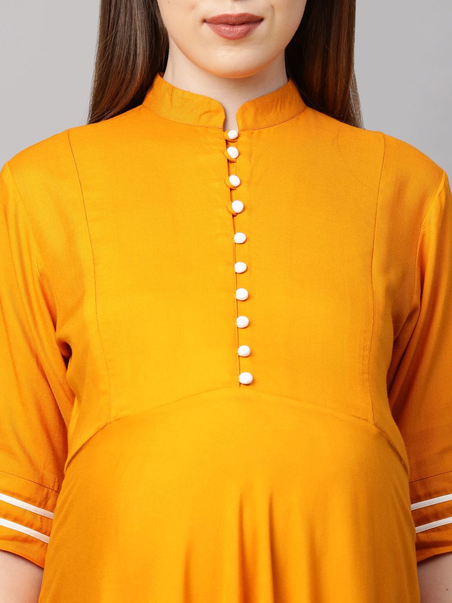 MomToBe Yellow Regular Fit Maternity Kurta