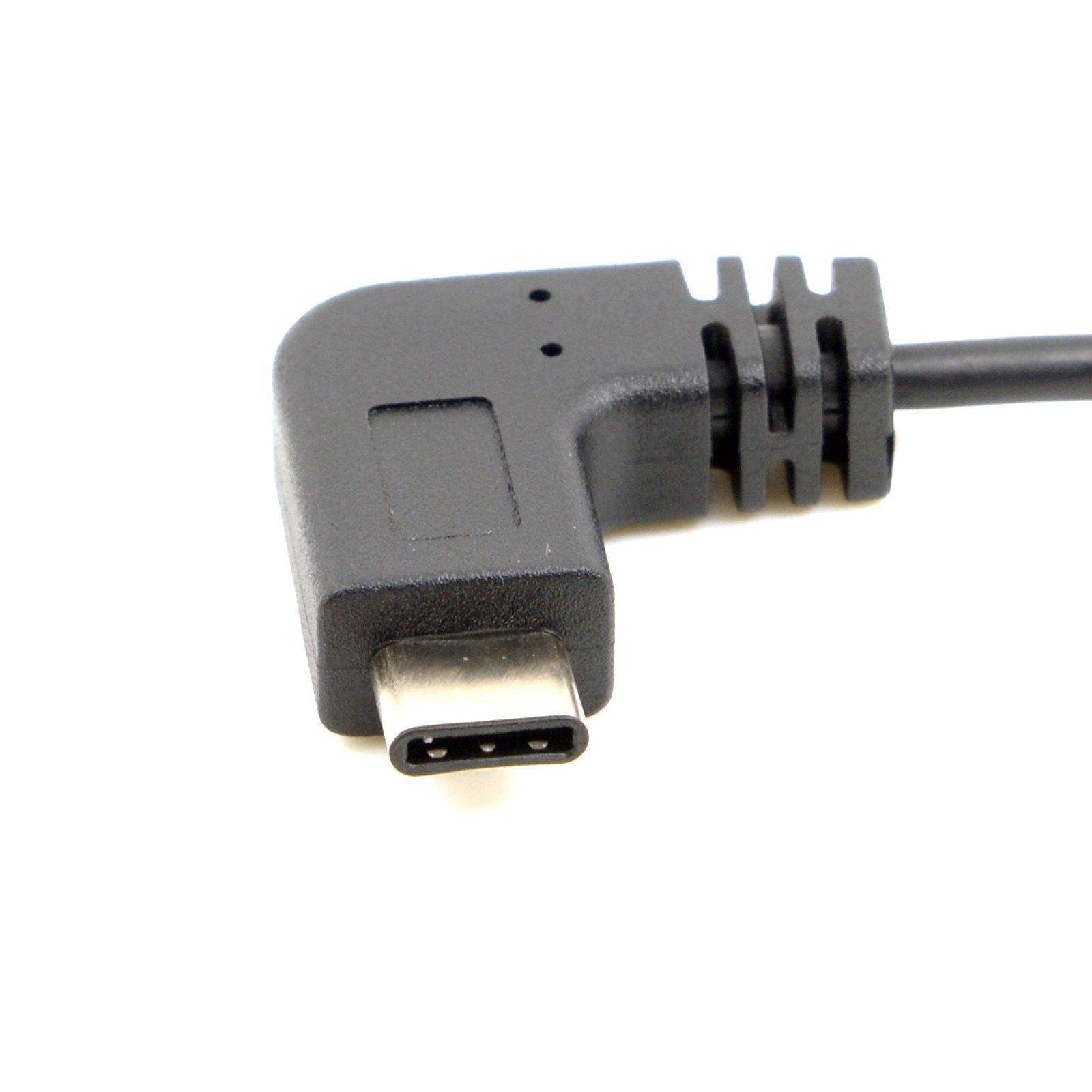 2pcs Reversible USB3.1 Type C Male 90 Right Angled to Micro USB2.0 Fe Data Cable