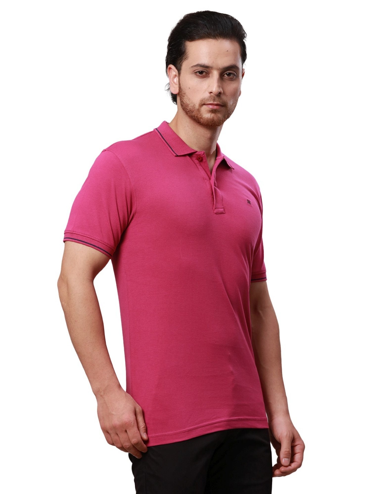 Raymond Red Pure Cotton Contemporary Fit Polo T-Shirt