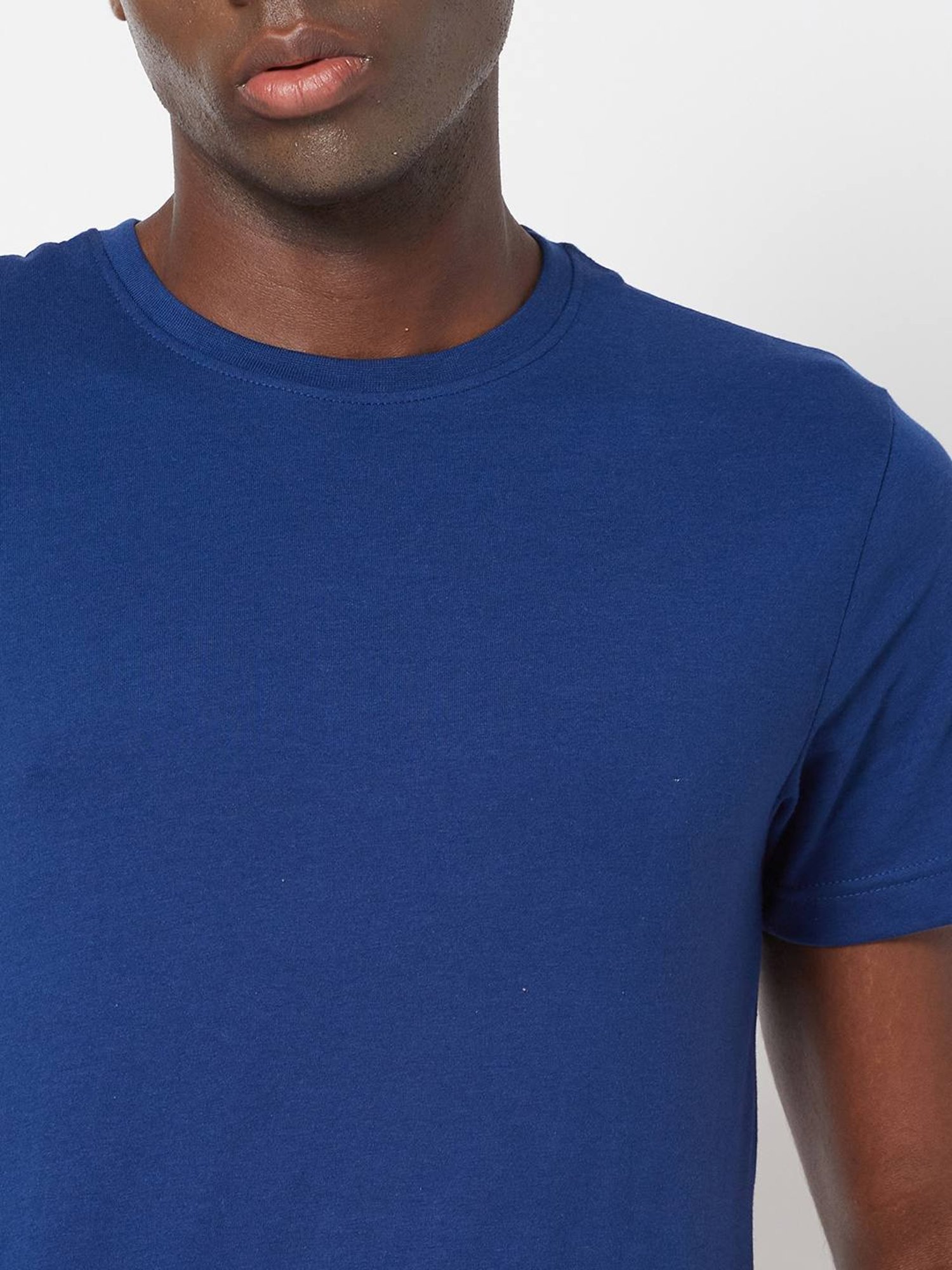 Sporto Denim Navy Regular Fit T-Shirt