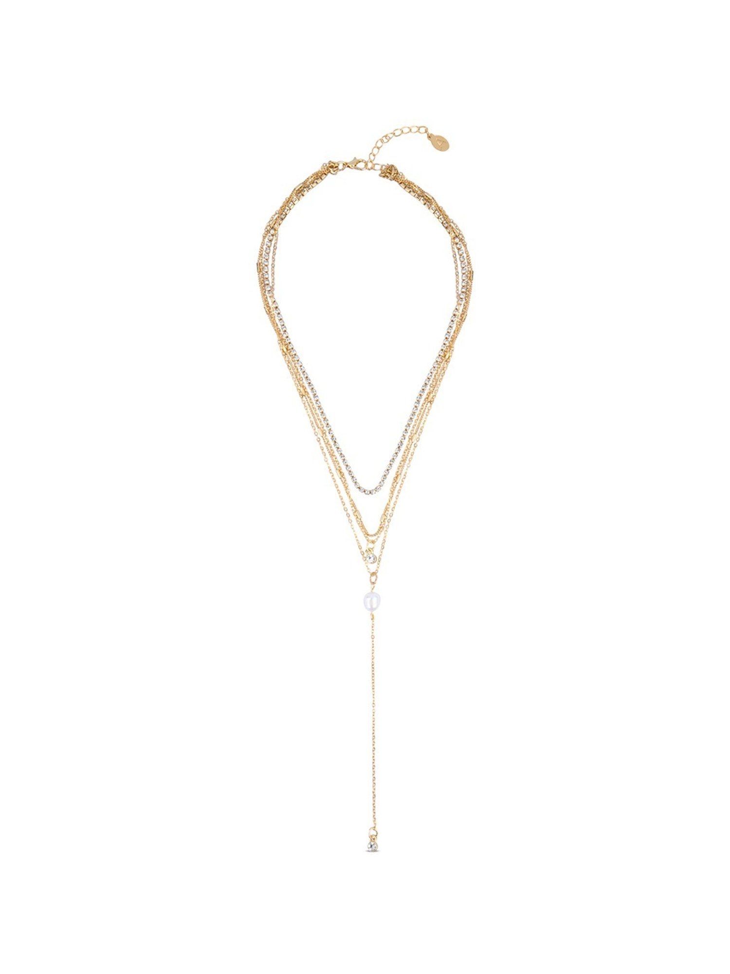 Accessorize London Gold Layered Pearly Necklace