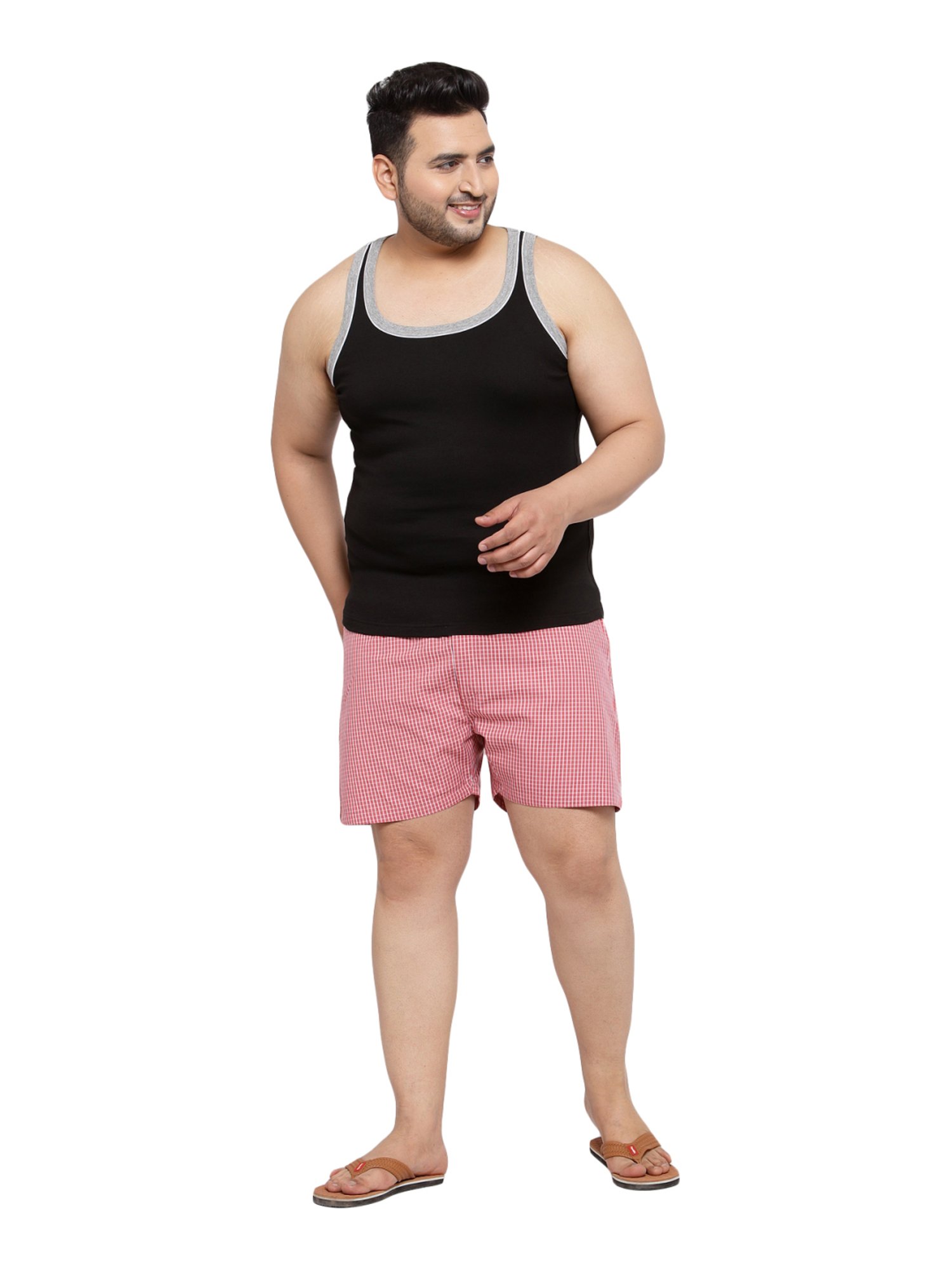 Melon by PlusS Black Cotton Regular Fit Vest