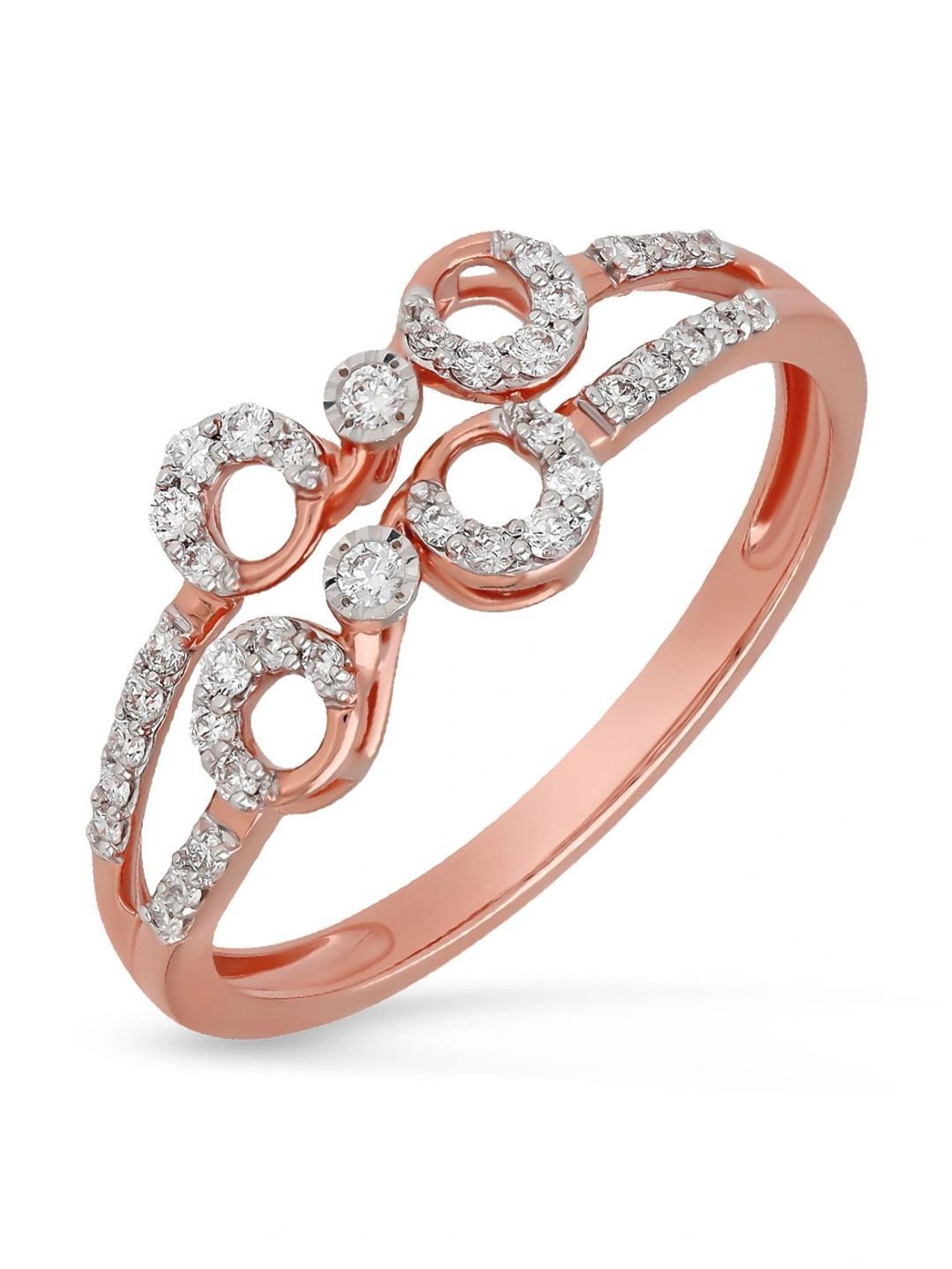 Mia By Tanishq Nature's Finest 14k Yellow Zigzag Treasures Gold Diamond Ring