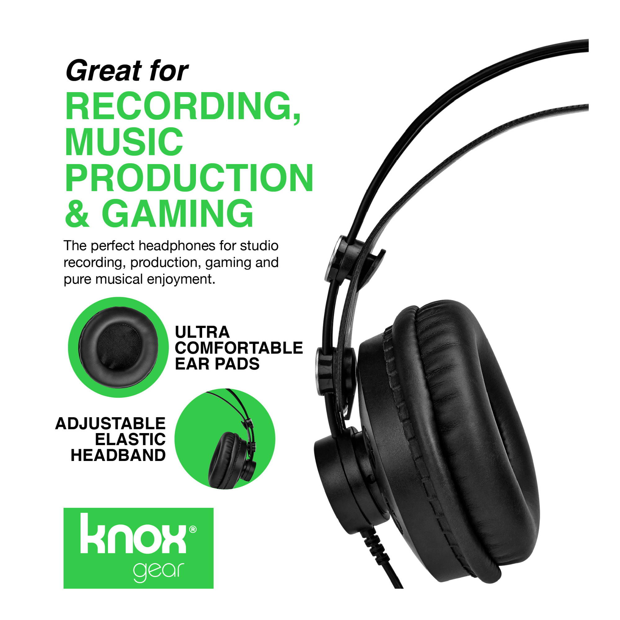 Knox Gear TX-200 Open-Back Studio Reference Headphones