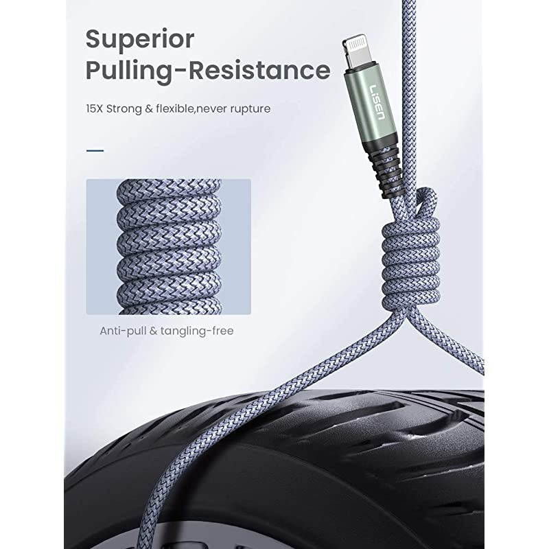 iPhone Charger Cable (10ft / 3m)  USB A to Lightning Cable 10 Feet, Durable Nylon Braided Fast Charging Cord Compatible with iPhone 11/Pro/X/Xs Max/XR/8 Plus /7 Plus/6/ iPad