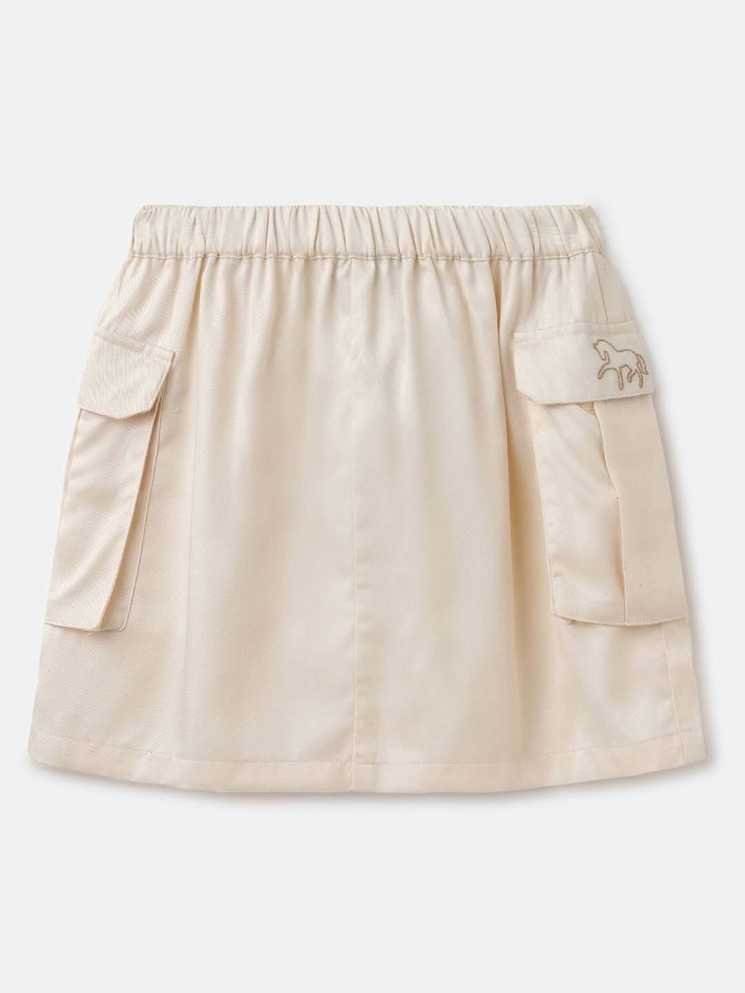 United Colors of Benetton Kids Cream Cotton Regular Fit Skirt