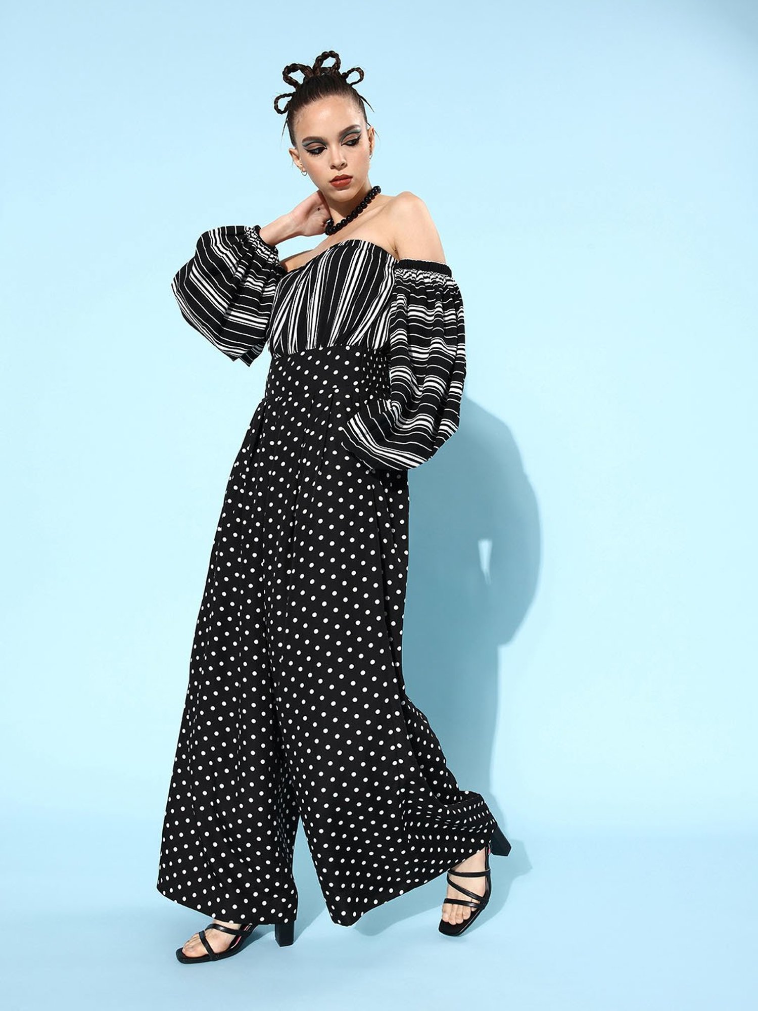 QUIERO Black Polka Dot Jumpsuit