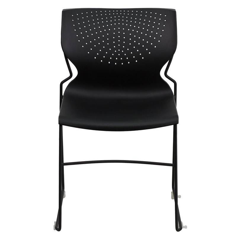 Riverstone Furniture Collection Plastic Stack Chair Black