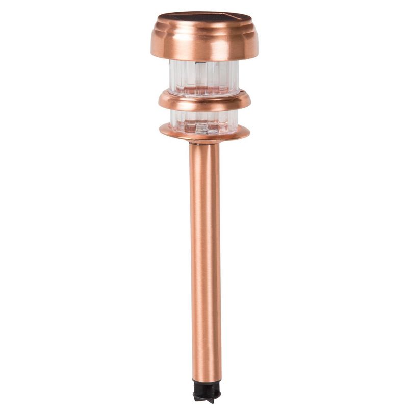 Pure Garden Copper Solar Powered LED Path Lights - Set of 4