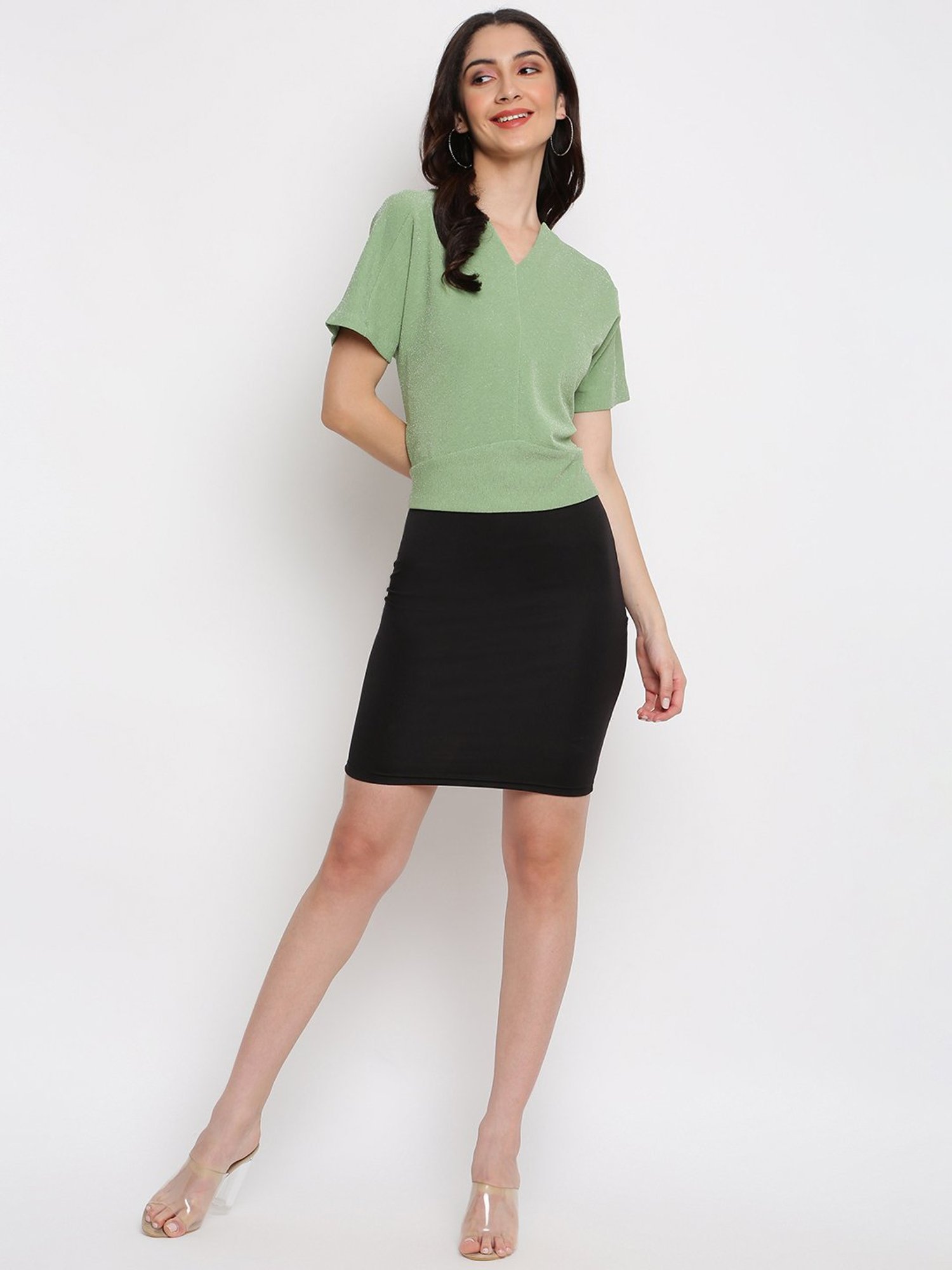 Latin Quarters Green A-Line Top