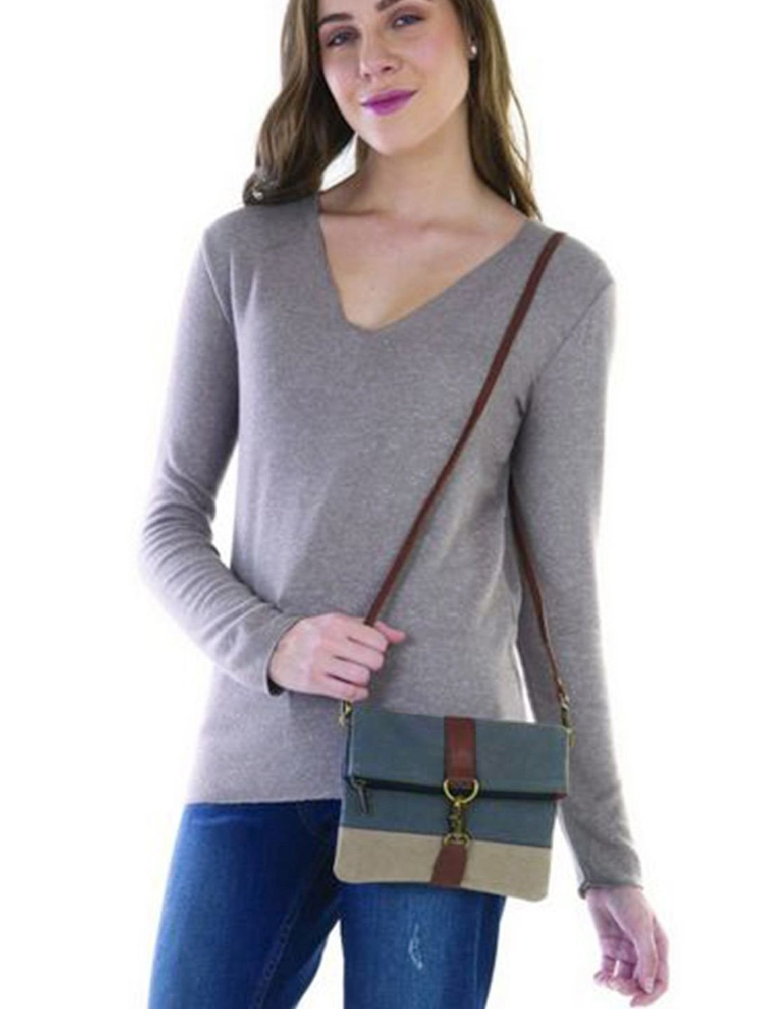 Mona B Blue Solid Small Sling Handbag