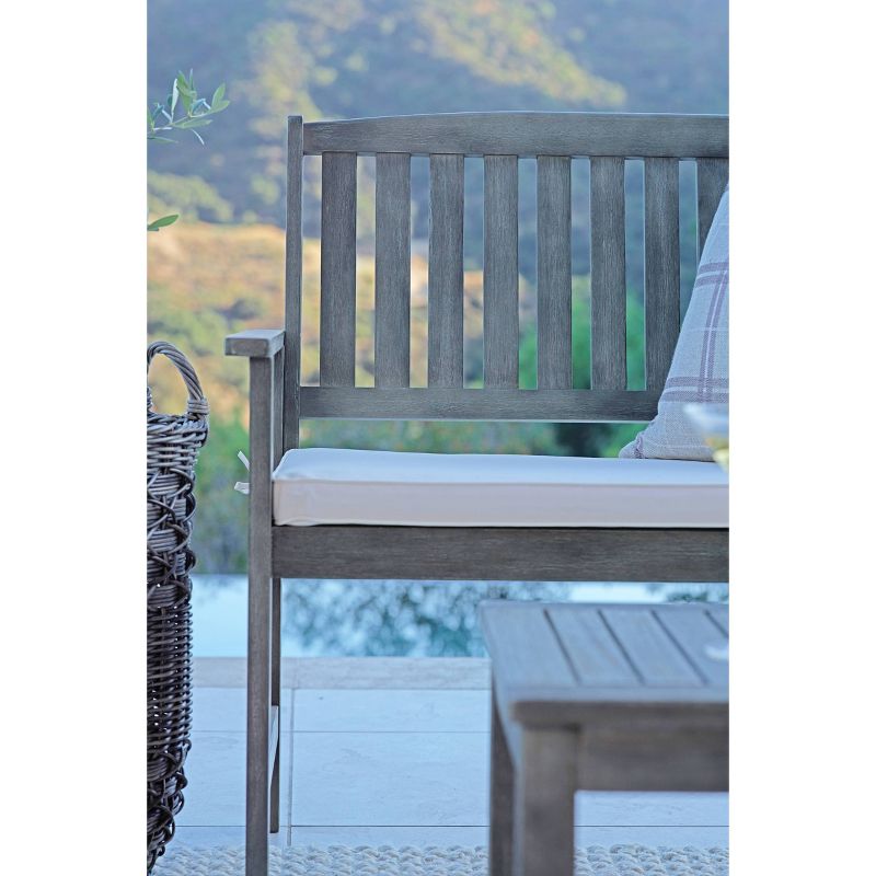 Zen4pc Outdoor Wood Chat Set with Cushions - Dark Gray - Coaster