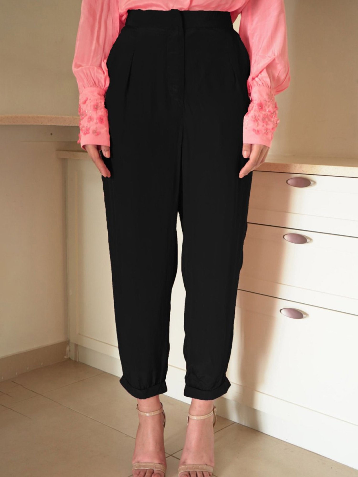 Seesa Black Capsule Jackie Straight-Cut Trousers