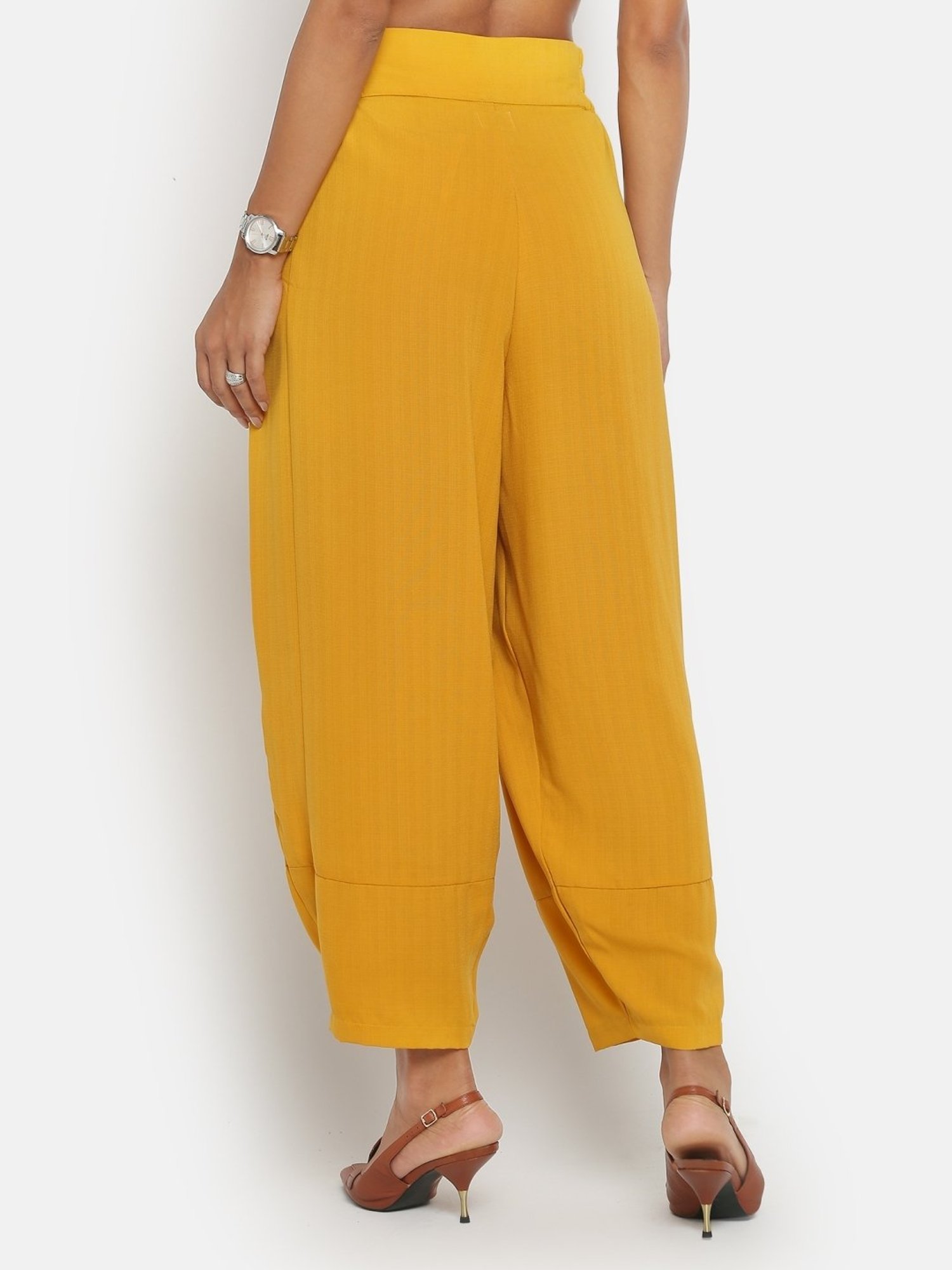Office & You Yellow Mid Rise Harem Pants