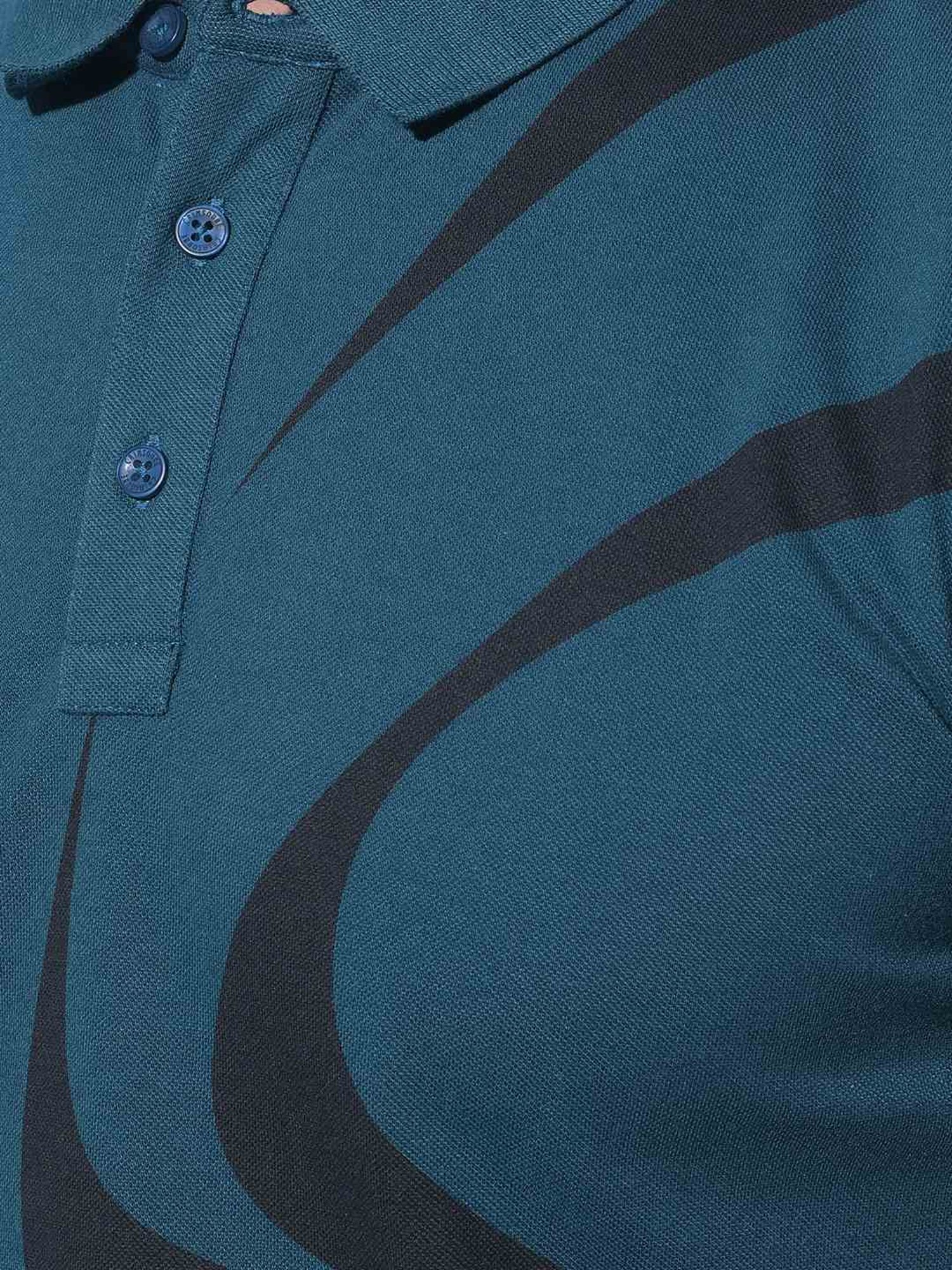 Crimsoune Club Green  Slim Fit Printed Polo T-Shirt