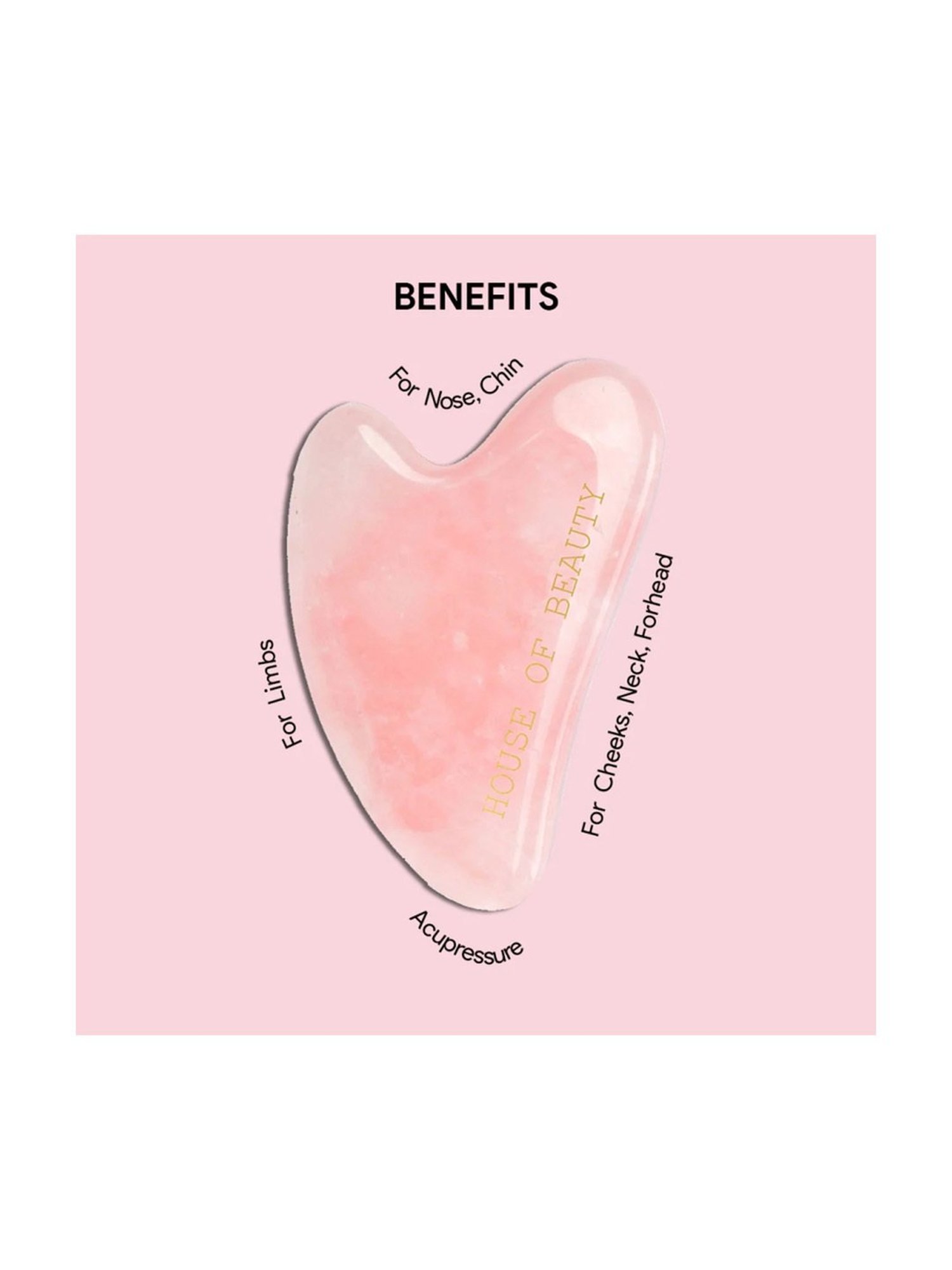 House of Beauty Rose Quartz Guasha Kit