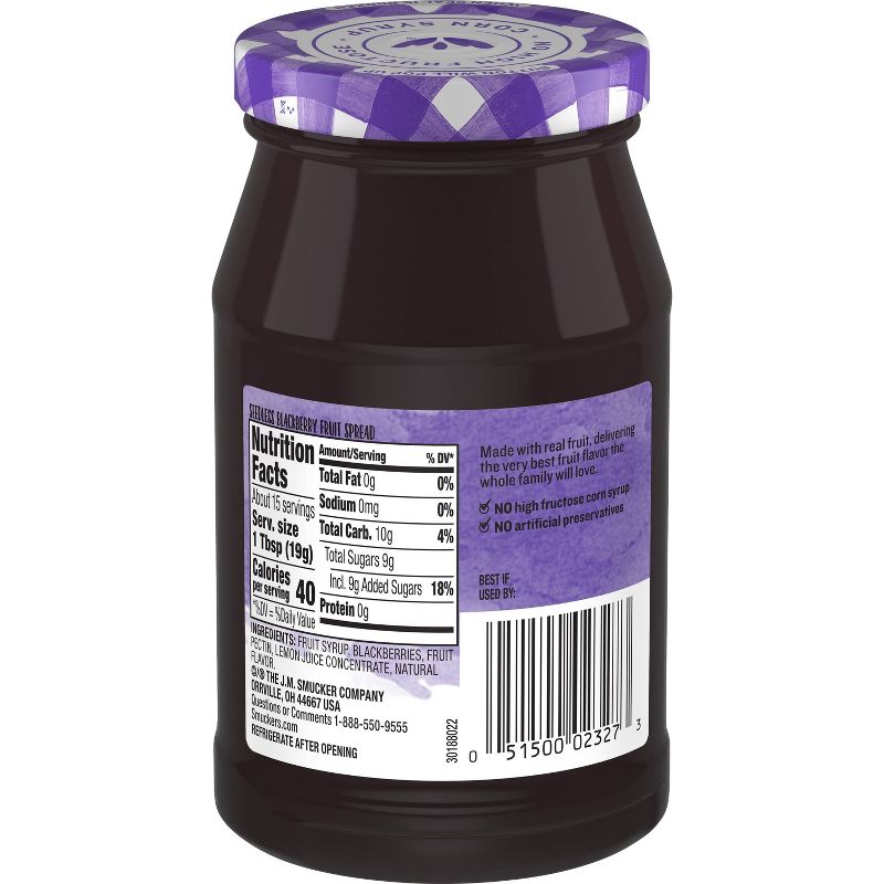 Smucker's Simply Fruit Seedless Blackberry Spread - 10oz