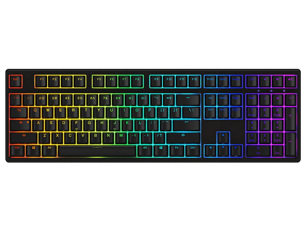 Akko 3108s Full RGB Gaming Mechanical Keyboard Cherry MX Blue Switch Double Shot Dye Sub PBT Keycaps NKRO Detachable USB Type-C Wired Black