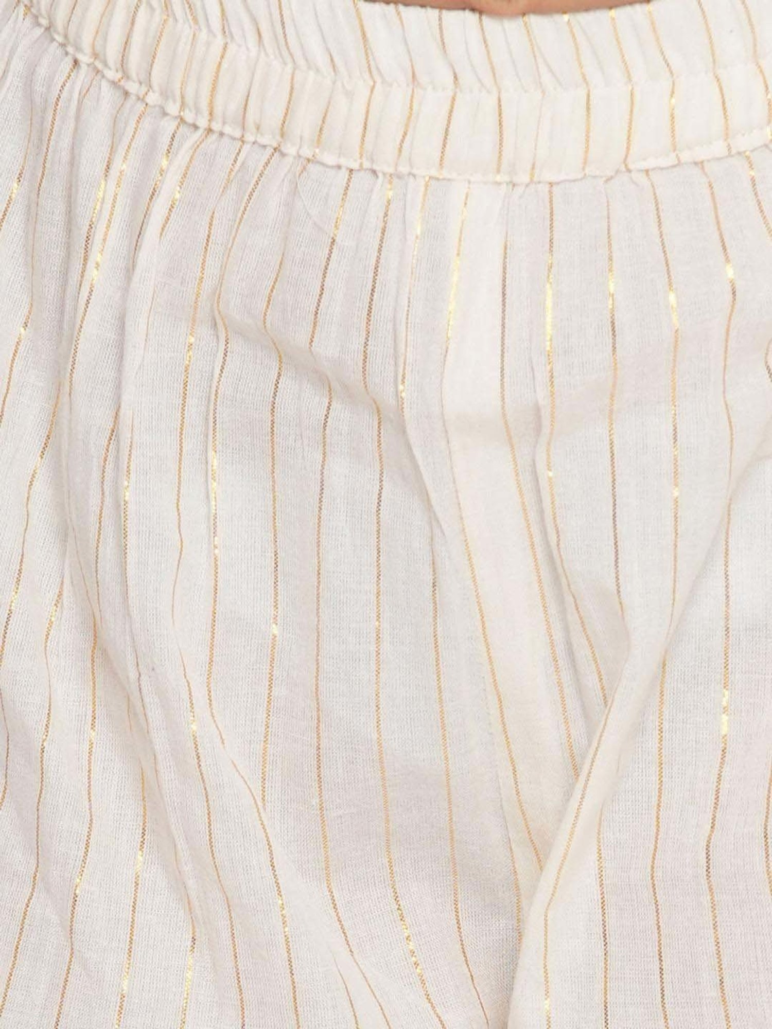 Little Bansi Cream Cotton Embroidered Kurta Set