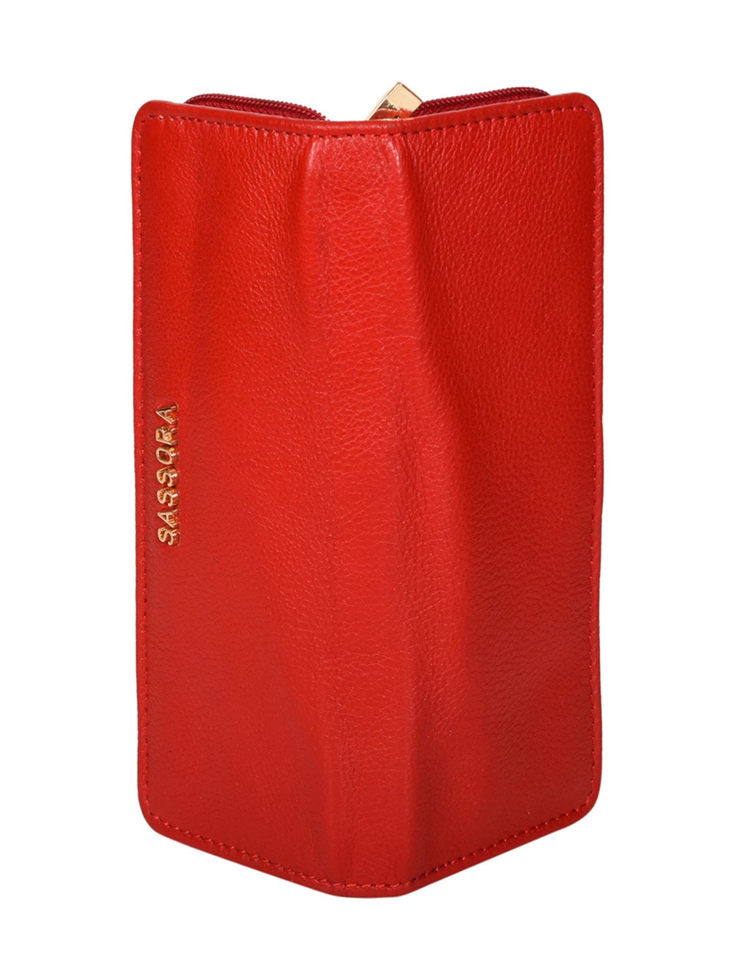 SASSORA Florid Red Leather Small Pen Case
