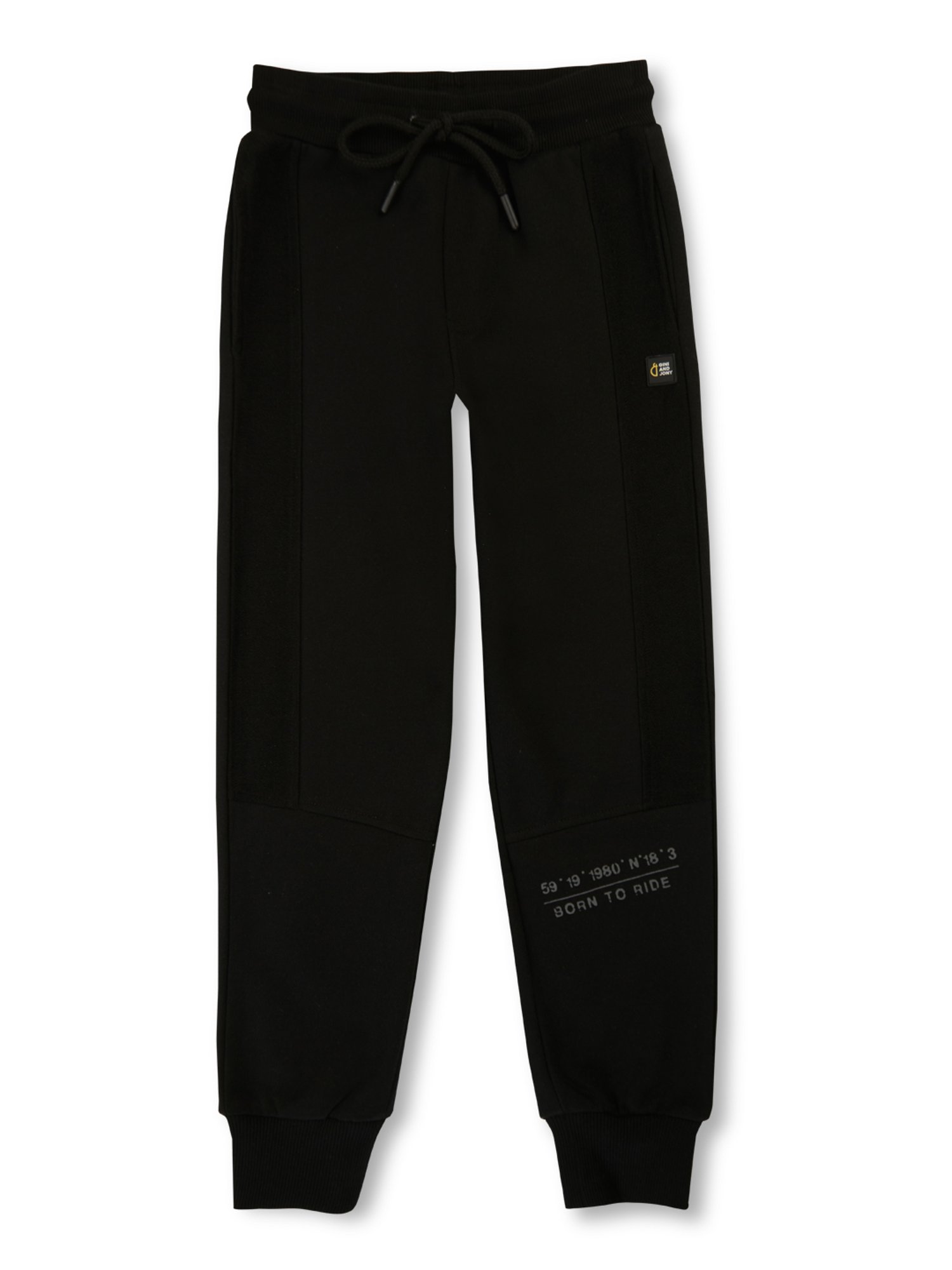 Gini & Jony Boys Black Printed Trackpants