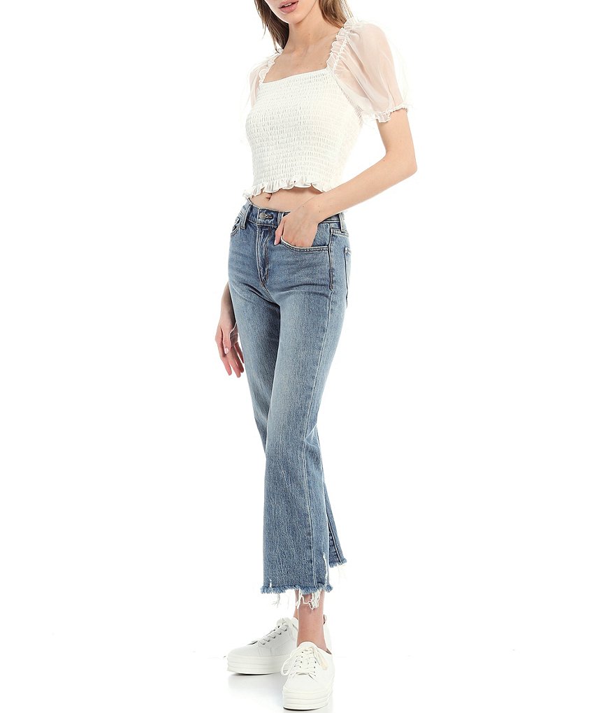 Joe's Jeans Callie Destructed Hem High Rise Cropped Jeans
