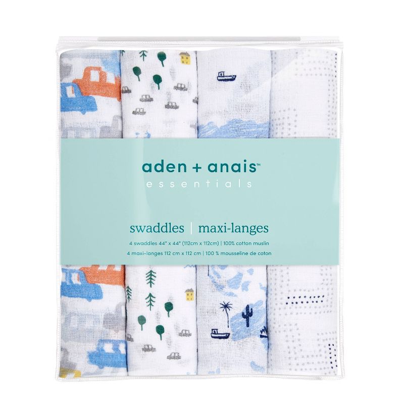 aden + anais Swaddle Wrap Little Big World - 4pk
